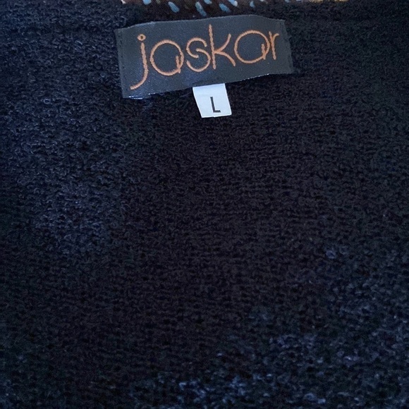 🖤 Jaskar Thin Knit Mesh Trim Cardigan Black Large - Picture 7 of 10